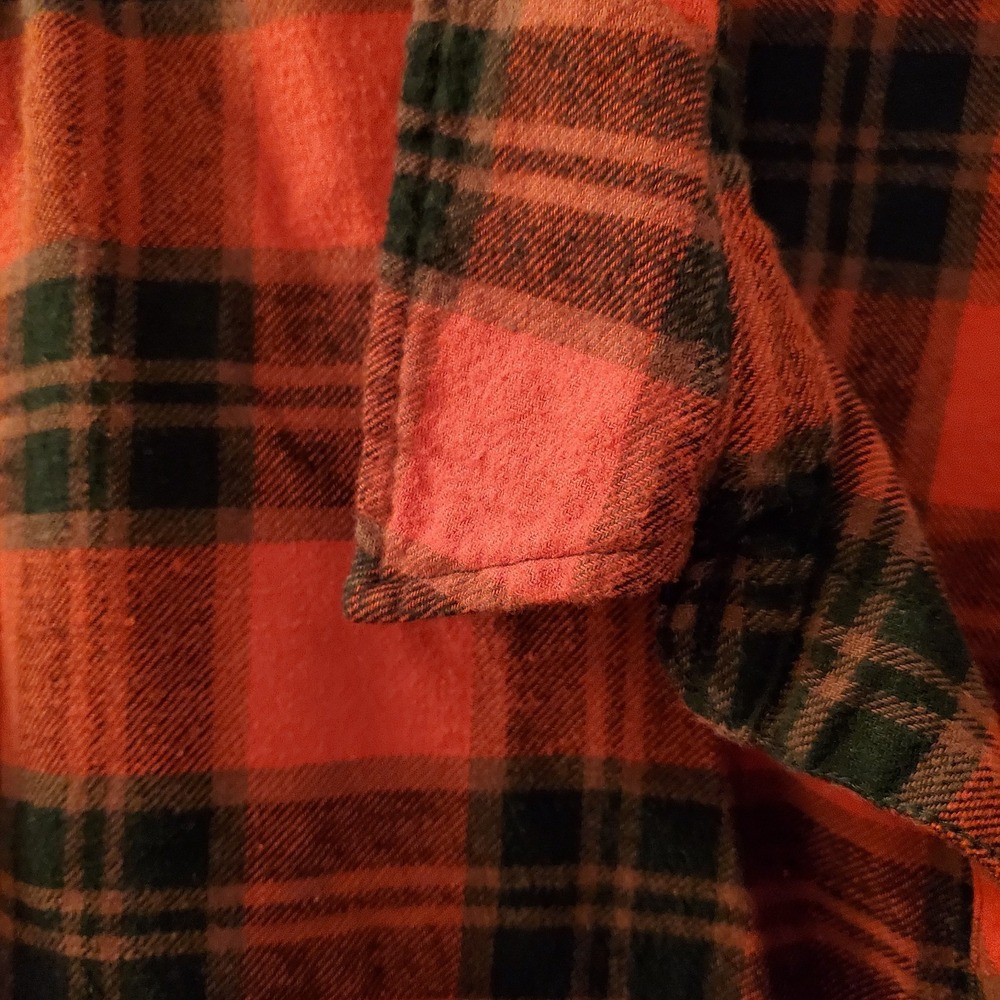 Terra & Sky sz 4X buffalo red plaid flannel shirt cabin cozy drop shoulder - Picture 3 of 15